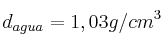 d_{agua} = 1,03 g/cm^3