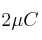 2\mu C