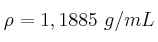 \rho = 1,1885\ g/mL