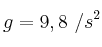 g = 9,8\ \m/s^2