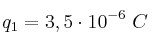 q_1 = 3,5\cdot 10^{-6}\ C