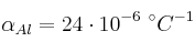 \alpha_{Al} = 24\cdot 10^{-6}\ ^\circ C^{-1}