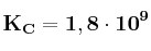 \bf K_C = 1,8\cdot 10^9