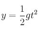 y = \frac{1}{2}gt^2