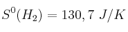 S^0(H_2) = 130,7\ J/K