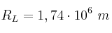 R_L = 1,74\cdot 10^6\ m R_L = 1,74\cdot 10^6\ m