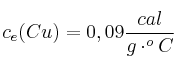 c_e(Cu) = 0,09\frac{cal}{g\cdot ^oC}