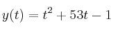y(t) = −t^2 + 53t - 1
