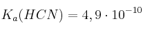 K_a(HCN) = 4,9\cdot 10^{-10}