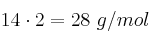 14\cdot 2 = 28\ g/mol