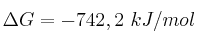 \Delta G = -742,2\ kJ/mol