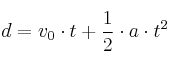 d = v_0\cdot t + \frac{1}{2}\cdot a\cdot t^2