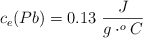 c_e(Pb) = 0.13\ \frac{J}{g\cdot ^oC}
