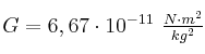 G = 6,67\cdot 10^{-11}\ \textstyle{N\cdot m^2\over kg^2} G = 6,67\cdot 10^{-11}\ \textstyle{N\cdot m^2\over kg^2}