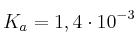 K_a = 1,4\cdot 10^{-3}