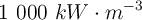 1\ 000\ kW\cdot m^{-3}