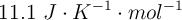 11.1\ J\cdot K^{-1}\cdot mol^{-1}