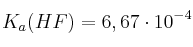 K_a(HF) = 6,67\cdot 10^{-4}