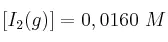 [I_2(g)] = 0,0160\ M