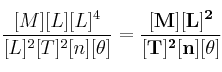 \frac{[M][L][L]^4}{[L]^2[T]^2[n][\theta]} = \bf \frac{[M][L]^2}{[T]^2[n][\theta]}