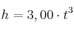 h = 3,00\cdot t^3