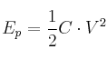 E_p = \frac{1}{2}C\cdot V^2