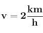 \bf v = 2\frac{km}{h}