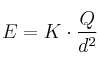 E = K\cdot \frac{Q}{d^2}