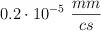 0.2\cdot 10^{-5}\ \frac{mm}{cs}