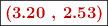 \fbox{\color[RGB]{192,0,0}{\bf (3.20 , 2.53)}}