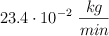 23.4\cdot 10^{-2}\ \frac{kg}{min}