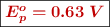 \fbox{\color[RGB]{192,0,0}{\bm{E^o_p = 0.63\ V}}}