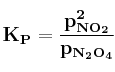 \bf K_P = \frac{p_{NO_2}^2}{p_{N_2O_4}}
