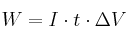 W = I\cdot t\cdot \Delta V