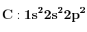 \bf C: 1s^22s^22p^2