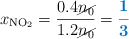 x_{\ce{NO2}} = \frac{0.4\cancel{n_0}}{1.2\cancel{n_0}} = \color[RGB]{0,112,192}{\bm{\frac{1}{3}}}