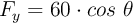 F_y  = 60\cdot cos\ \theta