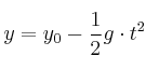 y = y_0 - \frac{1}{2}g\cdot t^2