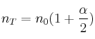 n_T = n_0(1 + \frac{\alpha}{2})