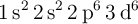 \ce{1s^2 2s^2 2p^6 3d^6}