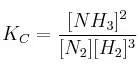 K_C = \frac{[NH_3]^2}{[N_2][H_2]^3}