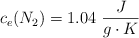 c_e(N_2) = 1.04\ \frac{J}{g\cdot K}
