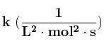 \bf k\ (\frac{1}{L^2\cdot mol^2\cdot s})