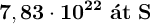 \bf 7,83\cdot 10^{22}\ \acute{a}t\ S