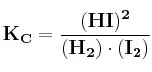 \bf K_C = \frac{(HI)^2}{(H_2)\cdot (I_2)}