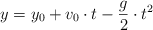 y = y_0 + v_0\cdot t - \frac{g}{2}\cdot t^2