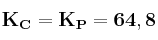 \bf K_C = K_P = 64,8