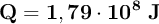 \bf Q = 1,79\cdot 10^8\ J