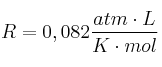 R = 0,082\frac{atm\cdot L}{K\cdot mol}