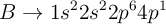 B\to 1s^22s^22p^64p^1